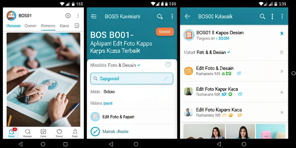 Screenshot utama BOS01 menampilkan fungsi Edit Foto Kertas Kaca yang menarik.