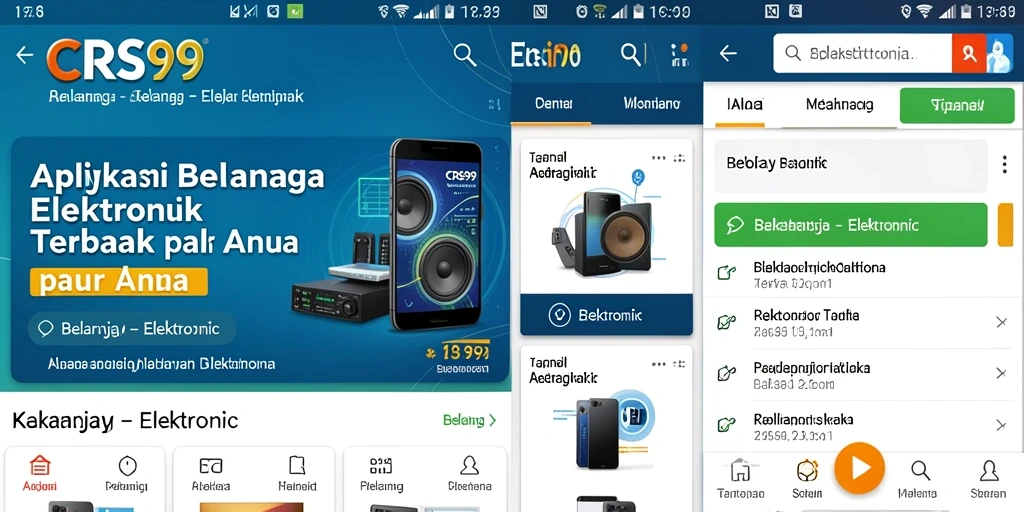 Tampilan antarmuka CRS99 yang menarik untuk belanja elektronik.