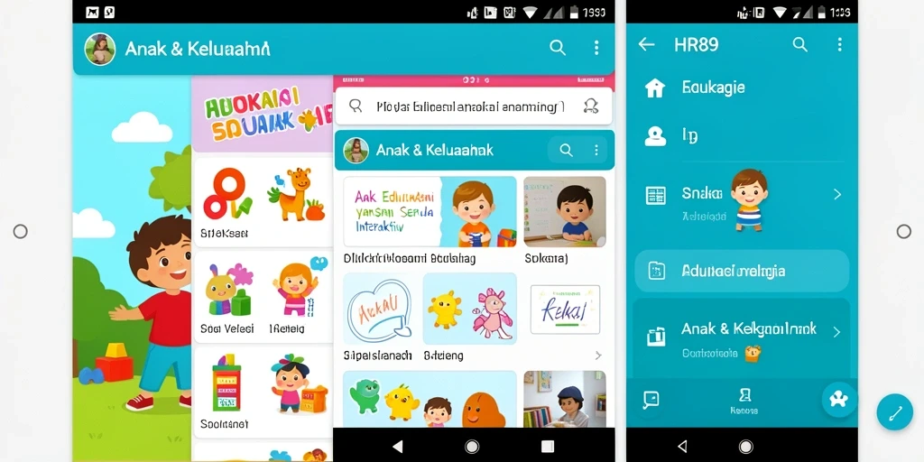 Tampilan antarmuka HR89 yang menarik untuk edukasi anak.