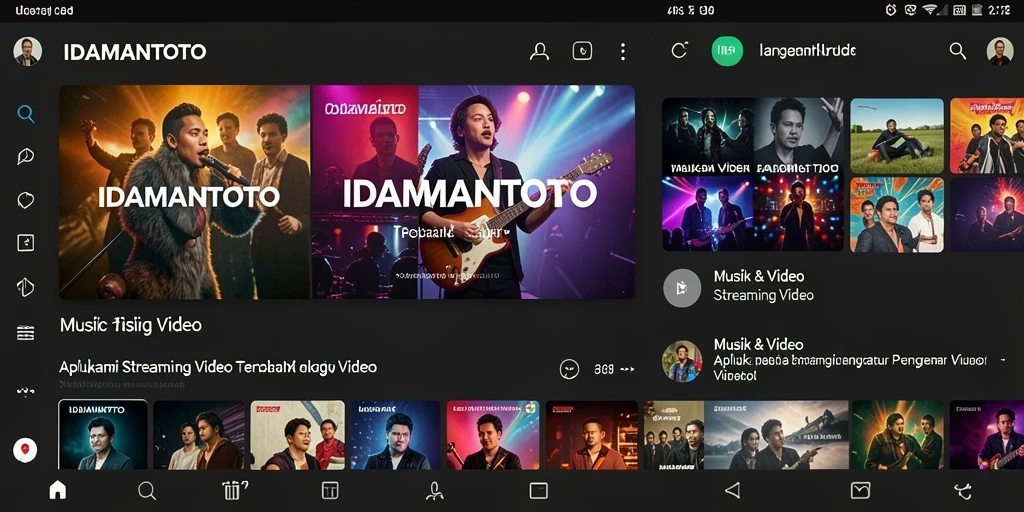 Tampilan antarmuka IDAMANTOTO yang modern untuk Streaming Video musik dan video.