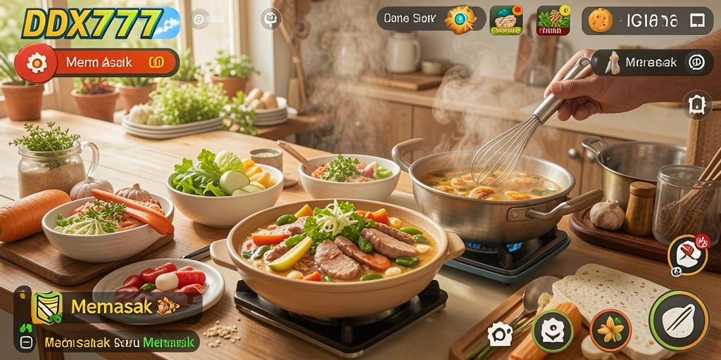 Antarmuka game Memasak IDX777 yang interaktif dan mengasyikkan.