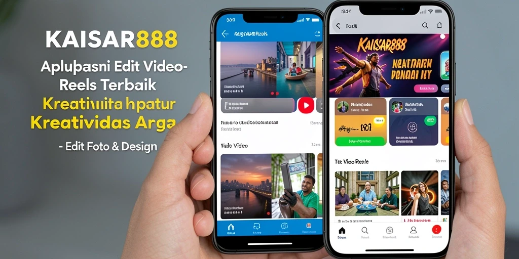 Tampilan antarmuka KAISAR888 untuk editing video Reels yang menarik.
