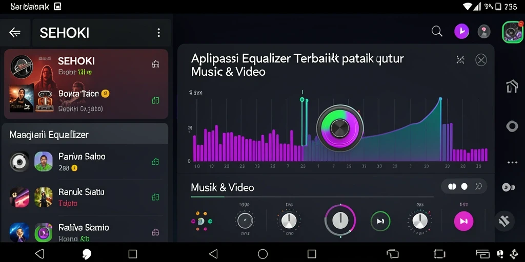 Antarmuka SEHOKI yang intuitif untuk pengaturan Equalizer.
