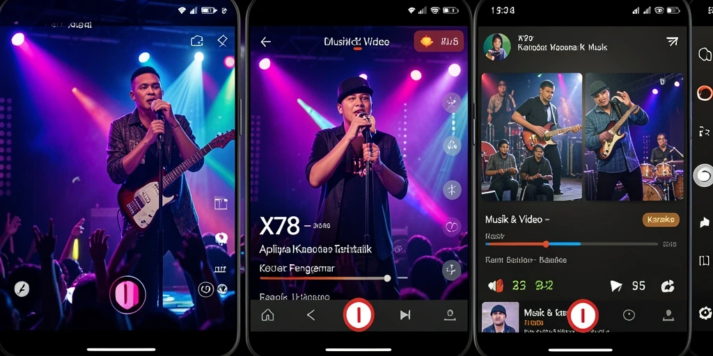 Tampilan antarmuka X78 yang menarik dan fungsional untuk karaoke.